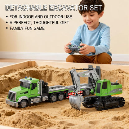 Toyzo™ RC Semi Truck & Excavator Toy Set