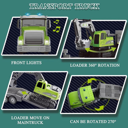Toyzo™ RC Semi Truck & Excavator Toy Set