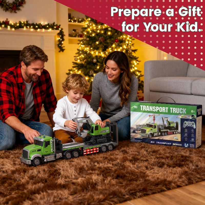 Toyzo™ RC Semi Truck & Excavator Toy Set