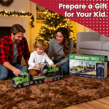 Toyzo™ RC Semi Truck & Excavator Toy Set