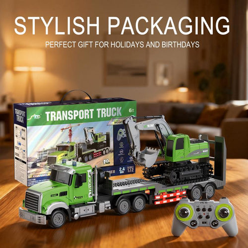 Toyzo™ RC Semi Truck & Excavator Toy Set