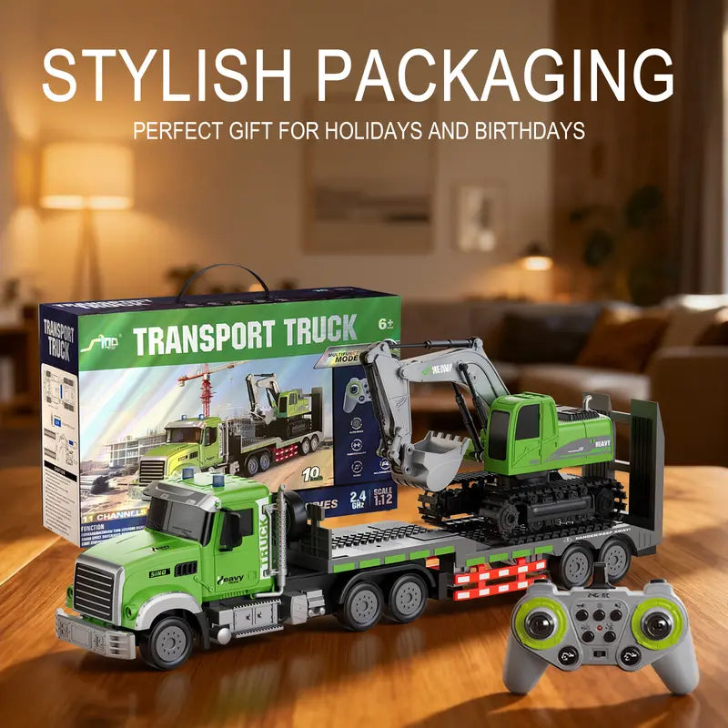 Toyzo™ RC Semi Truck & Excavator Toy Set
